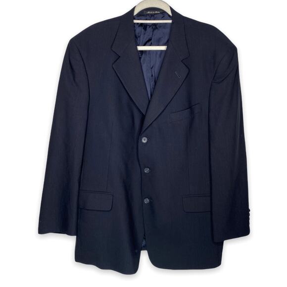 Men’s Murano Black Italian 100% Wool Blazer Jacket Regular 44